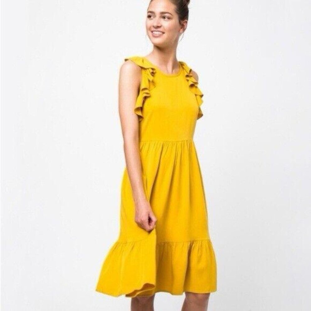 Women’s MO:VINT NY‎ ruffled flounce dress Size Small S Summer Flare